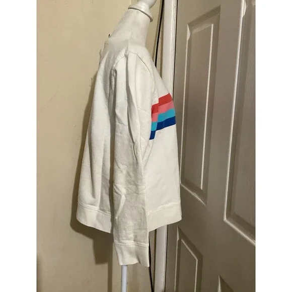 J. Crew Rainbow Striped Crewneck Cotton Sweater S - Picture 4 of 8